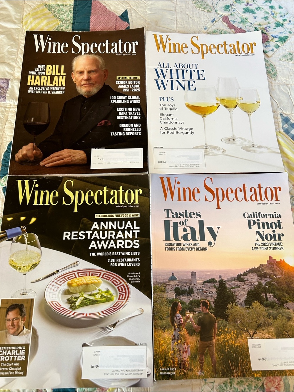 Wine Spectator Magazine Set - June 2025 - September 2025